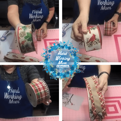 Ribbons for the Cardinal Wreath Tutorial at Hard Working Mom