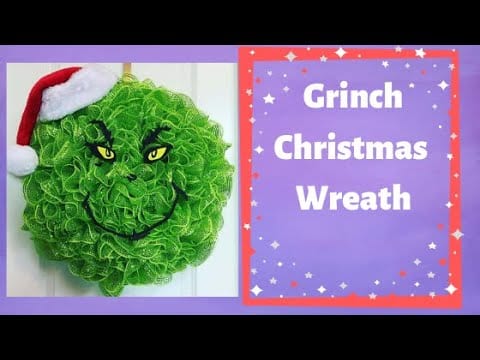 How to make a Grinch Deco Mesh Wreath for Christmas - Hard Working Mom