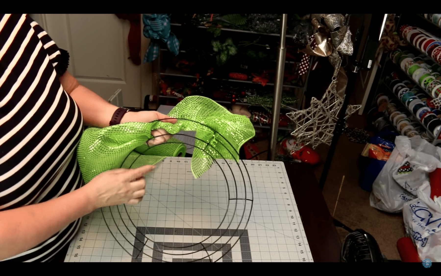 How to make a Grinch Deco Mesh Wreath for Christmas Hard Working Mom