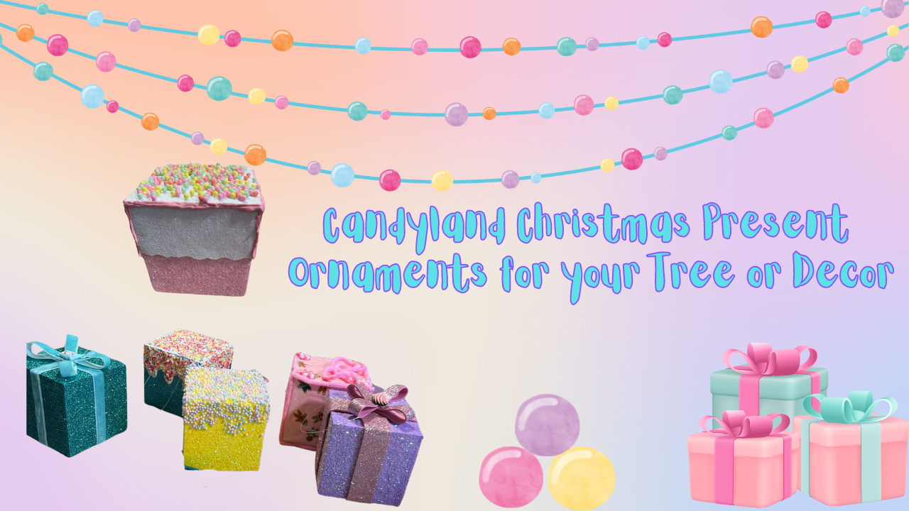 Candyland Christmas Present Ornaments for your Tree or Decor