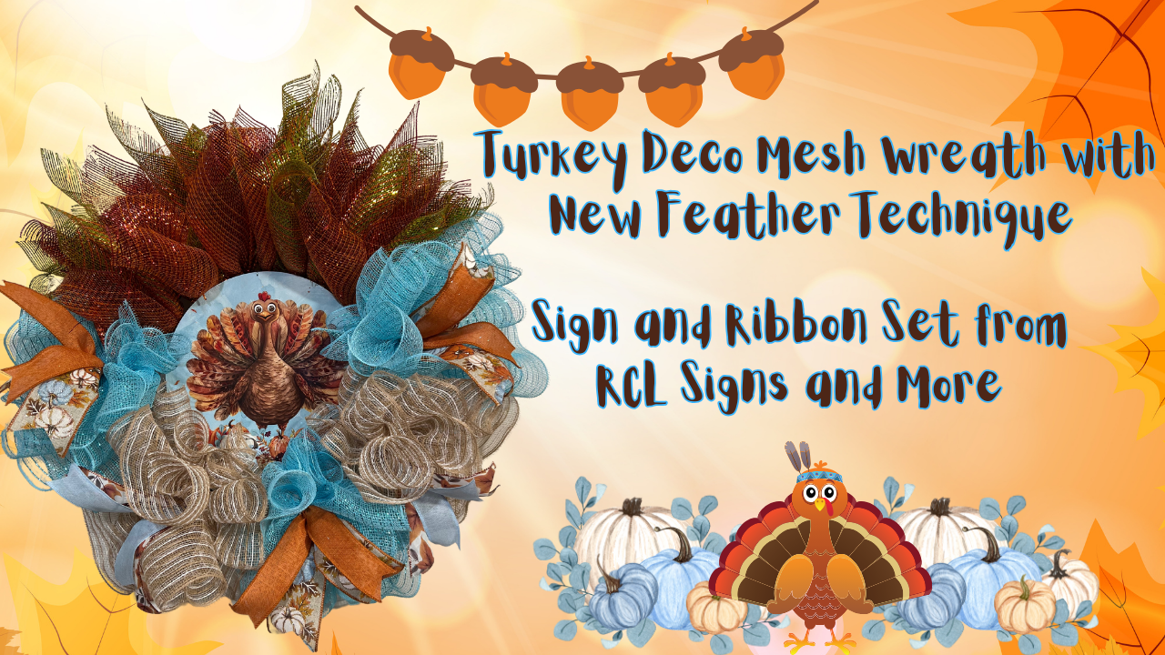 Turkey Deco Mesh Wreath with Special New Feather Technique