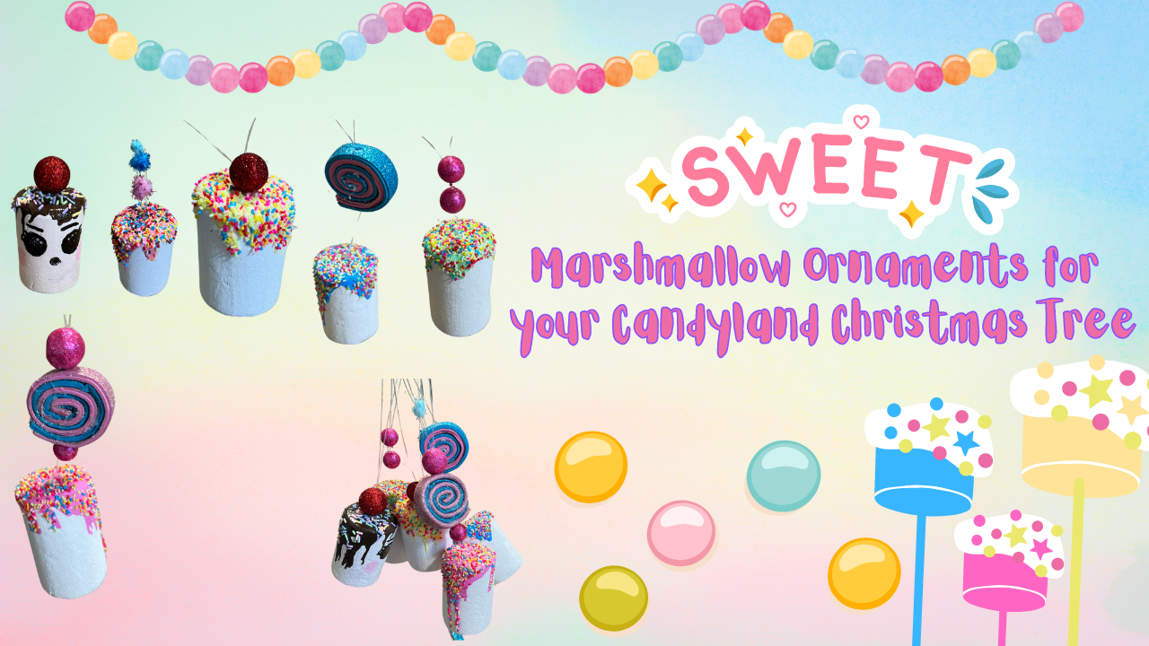 Marshmallow Ornaments for your Candyland Christmas Tree