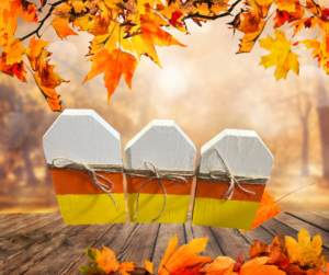 Candy corn table sitters